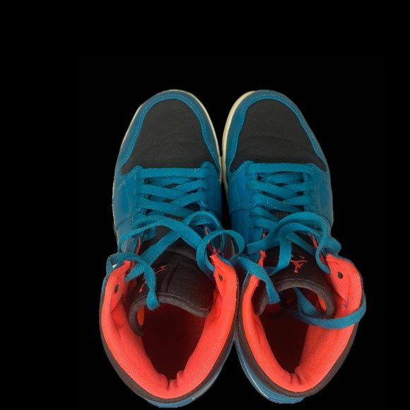 Nike Air Jordan 1 Retro Mid Tropical Teal Infared Mens size 7.5 Womens Size 9 - Picture 7 of 7